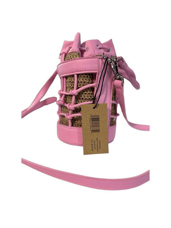 Steve Madden Pink Nat Fondant Blochan Crossbody Bucket Bag Top Handle Purse NWT - Picture 3 of 7